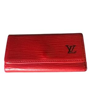 Authentic Louis Vuitton Key Case 4 Ring Hook Multicles Red  Epi Leather